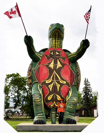 Karen Duquette and Tommy the Turtle